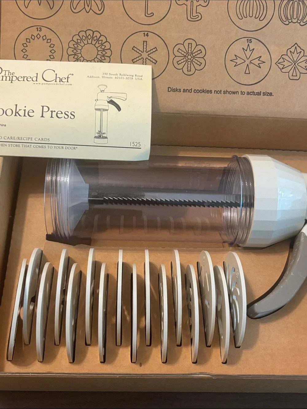The Pampered Chef Cookie Press Box - Tan and Black